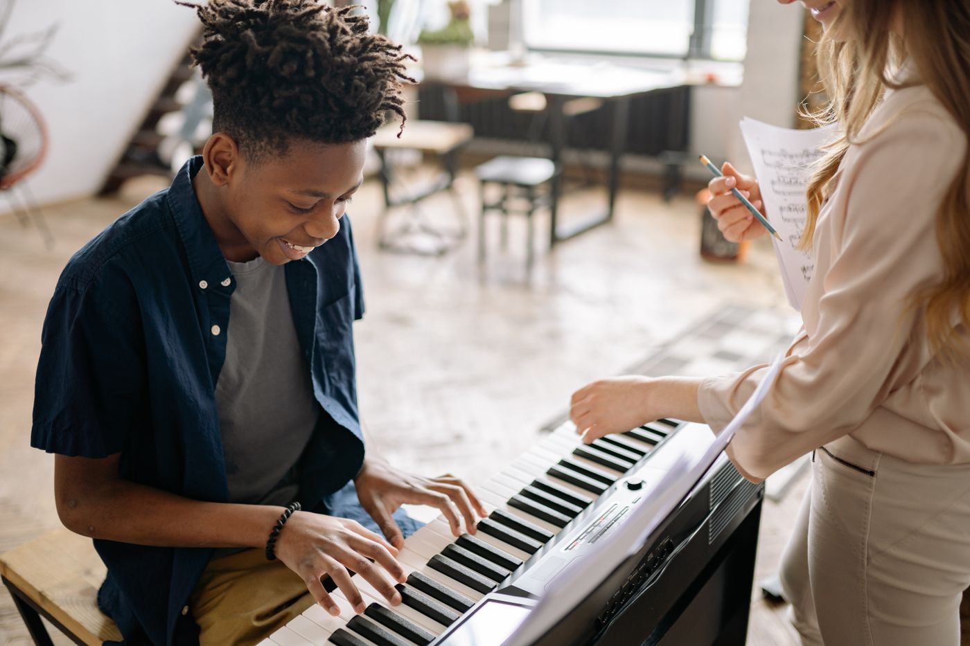 Piano class at the center